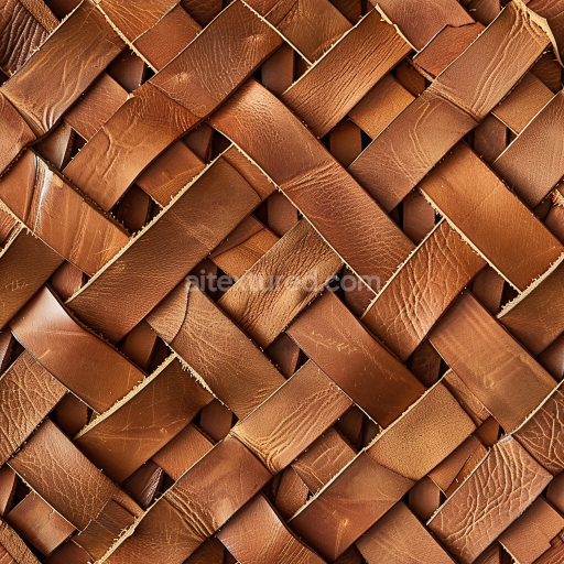 Seamless 3D Woven Brown Leather PBR Texture with Natural Grain and Creases
