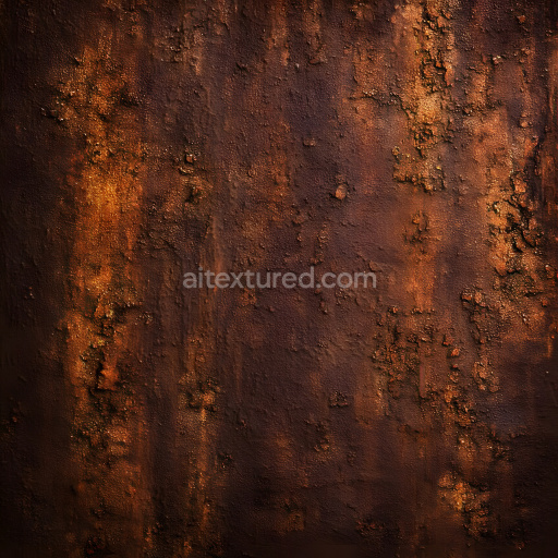 Seamless 3D PBR Rusty Metal Texture with Cracked, Corroded Surface and Deep Holes
