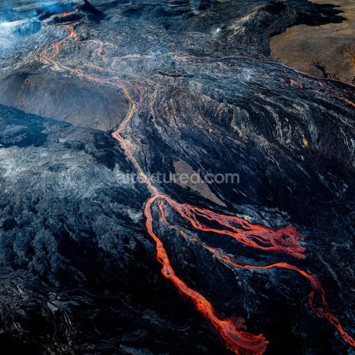 Volcanic Lava Rock Texture in High-Resolution PBR Format