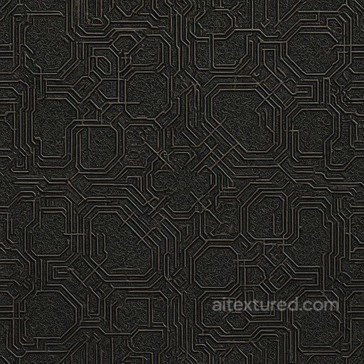Ornate Techno Grid Seamless Texture seamless Sci-fi PBR texture