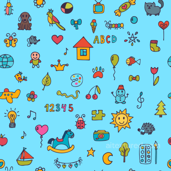 Featuring Playful Baby Boy Icons on Blue Background Baby Boy texture preview