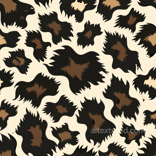 Leopard Print Texture Featuring Brown and Black Abstract Spots seamless Leopard Print PBR texture