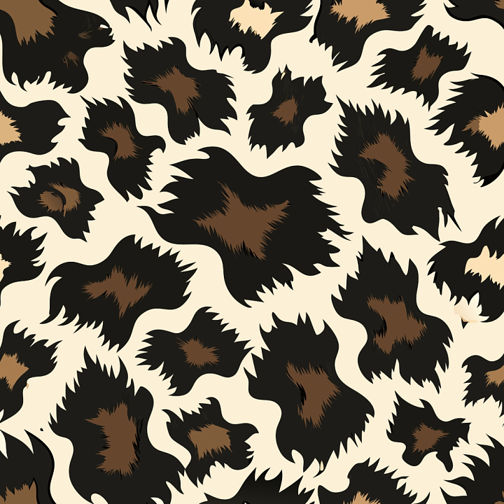 Leopard Print Featuring Brown and Black Abstract Spots seamless PBR texture preview