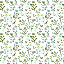 Seamless 3D PBR Pattern Texture Featuring Delicate Wildflower Motifs on White texture preview