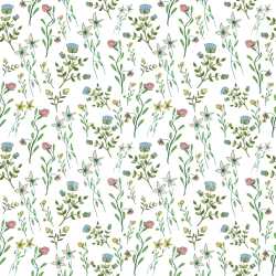 Pattern Bundle - Seamless 3D PBR Pattern Texture Featuring Delicate Wildflower Motifs on White texture preview