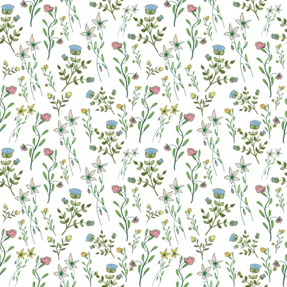 Pattern Texture Featuring Delicate Wildflower Motifs on White Pattern Bundle texture preview