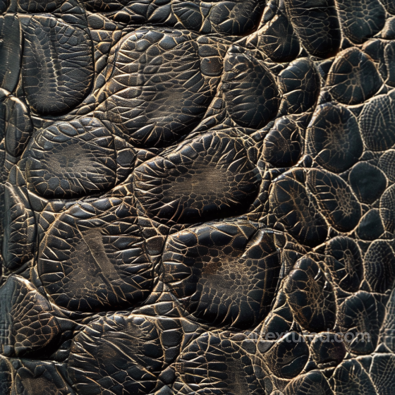 Textured Black Crocodile Leather With Embossed Scales And Natural Cracks Leather texture preview