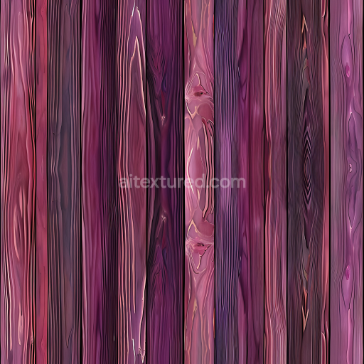 Seamless 3D Purple Stained Wood Planks PBR Texture with Detailed Grain