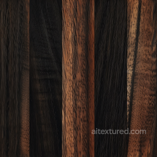 Dark Wenge Wood Planks Seamless Texture with Unique Grain Patterns seamless Wood PBR texture
