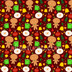 seamless Seamless 3D PBR Texture Featuring Cartoon Christmas Icons on Red Background texture 8k free download PBR