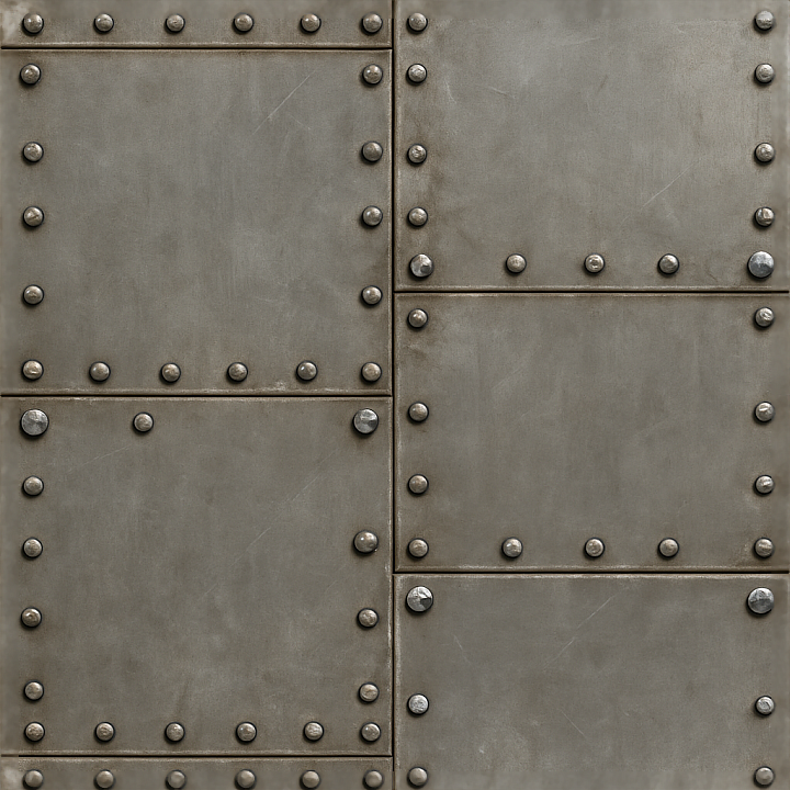Riveted Iron Furniture Metal Surface seamless PBR texture preview