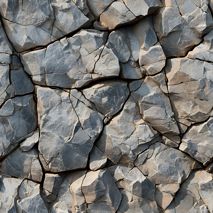 Fractured Rocky Stone Ground With Natural Rock Cracks seamless PBR texture preview