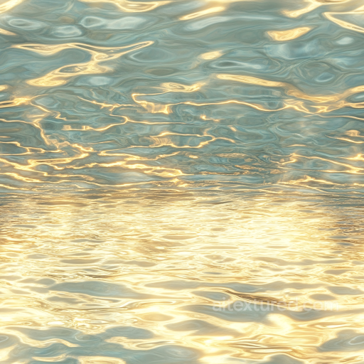 Water PBR Texture with Golden Reflective Ripples and Soft Wave Patterns seamless Water PBR texture