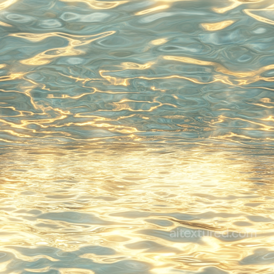 Water PBR Texture with Golden Reflective Ripples and Soft Wave Patterns Water texture preview