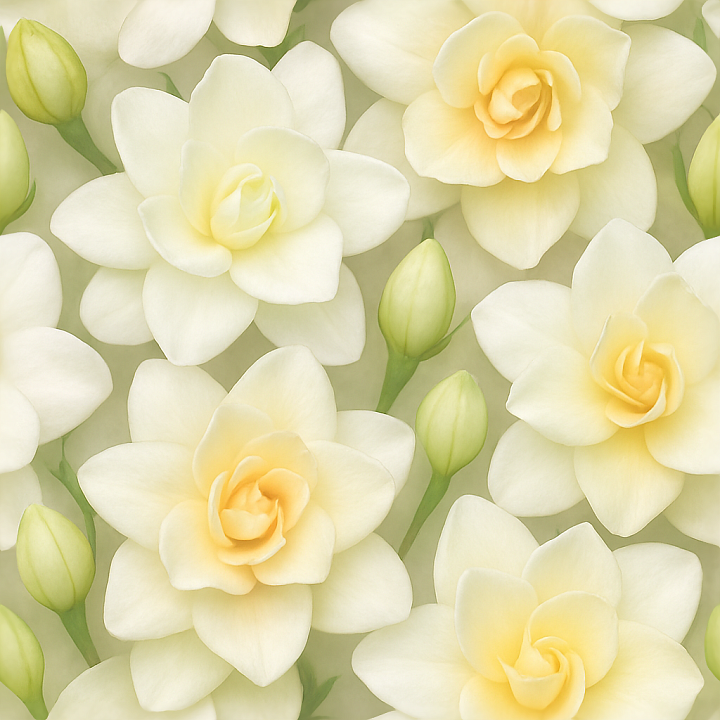 Of Fresh Gardenia Buds Capturing Flower Translucency And Softness seamless PBR texture preview