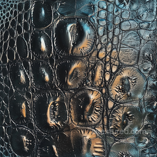 Glossy Black Crocodile Leather Seamless Texture with Deep Scales & Fine Detailing seamless Leather PBR texture
