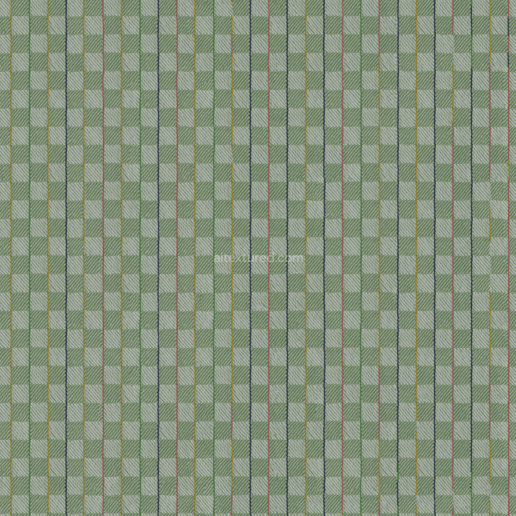 Seamless PBR fabric texture with a checkered pattern in green