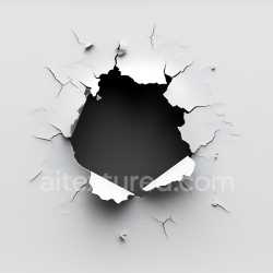 seamless Seamless 3D cracked white wall PBR texture with torn edges and hole texture 8k free download PBR