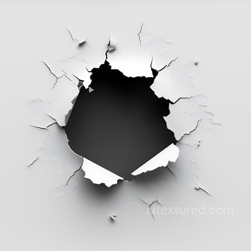 cracked white wall PBR texture with torn edges and hole seamless Cracked & Holes PBR texture