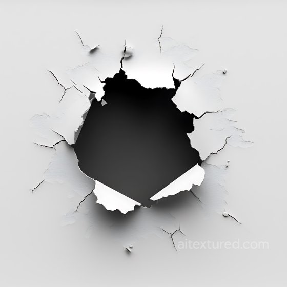 cracked white wall PBR texture with torn edges and hole Cracked & Holes texture preview