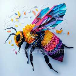 seamless Seamless 3D PBR texture of colorful geometric bumblebee pattern texture 8k free download PBR