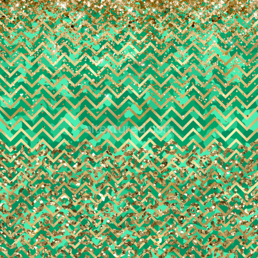 Preview — Seamless 3D PBR Patterned Gold Glitter and Green Zigzag Fabric Texture