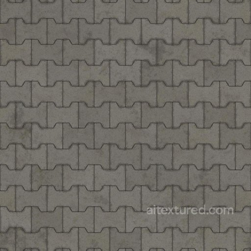 I Shape Interlocking Paver Blocks | Free PBR seamless Brick PBR texture
