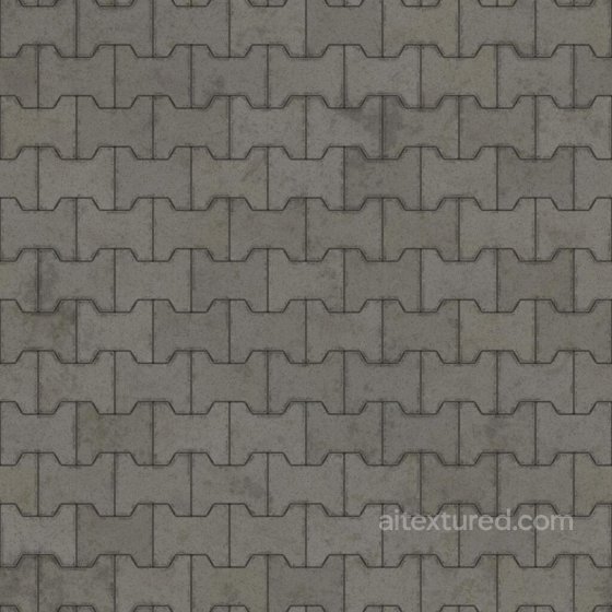 I Shape Interlocking Paver Blocks | Free PBR Brick texture preview