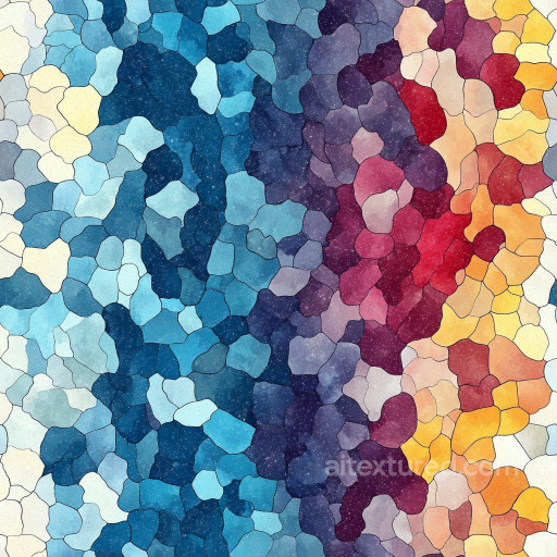 Mosaic PBR Texture Featuring Multi-Color Irregular Stone Chips with Gradient Finish seamless Mosaic PBR texture