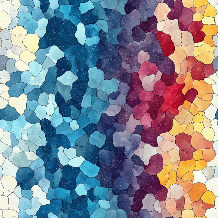 Mosaic Featuring Multi-Color Irregular Stone Chips with Gradient Finish seamless PBR texture preview