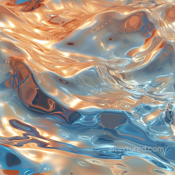 Water Texture of Smooth Abstract Liquid Surface with Metallic Warm and Cool Highlights Water texture preview