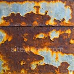 seamless Seamless 3D Rusty Metal PBR Texture with Cracked and Peeled Paint in Blue and Orange hues texture 8k free download PBR