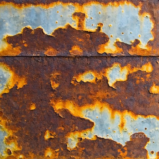 Rusty Metal PBR Texture with Cracked and Peeled Paint in Blue and Orange hues Rust texture preview