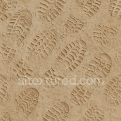 seamless Seamless 3d texture pbr 8k of sneaker prints on dry dirt with footprint residue texture 8k free download PBR