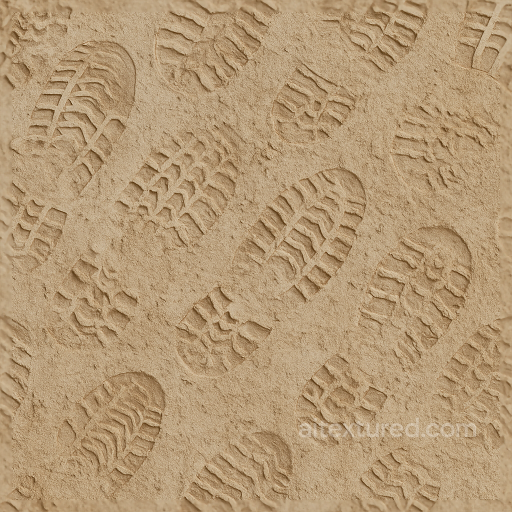 Of Sneaker Prints On Dry Dirt With Footprint Residue seamless Footprints PBR texture