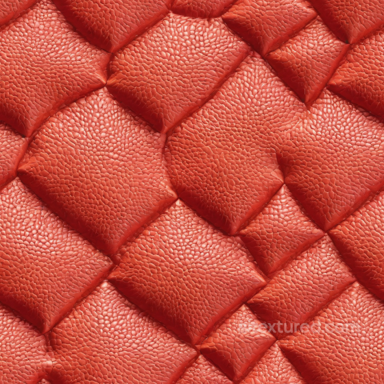 Quilted Red Pebbled Leather Texture with Padded Panels Leather texture preview