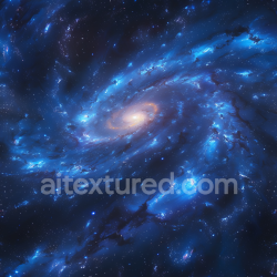 seamless Seamless 3D Space PBR Texture Featuring a Blue-Glowing Spiral Galaxy Nebula texture 8k free download PBR