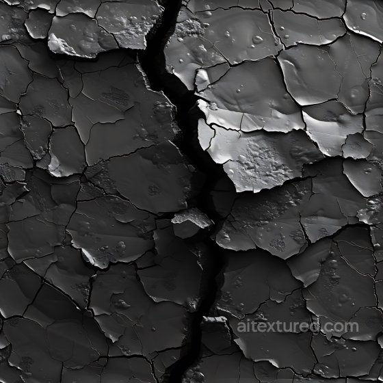 Cracked Dry Earth PBR Texture with Deep Fractures and Flaked Surface Cracked & Holes texture preview