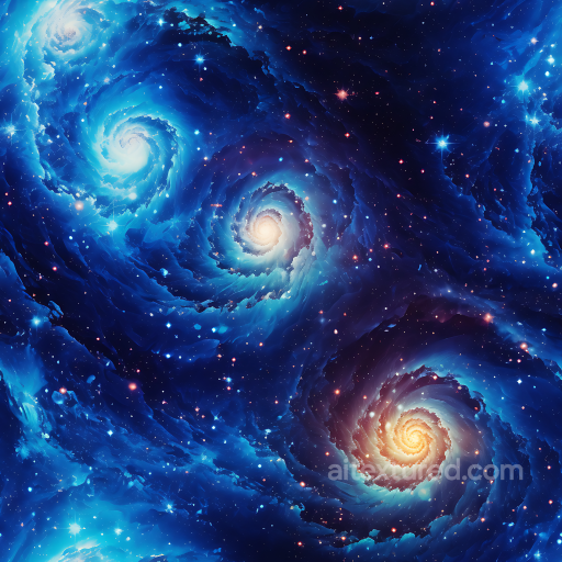 Space PBR Texture Featuring Vivid Spiral Galaxy Clouds and Starfield seamless Star, space, planets PBR texture