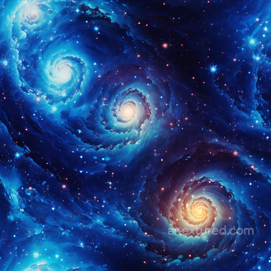Space PBR Texture Featuring Vivid Spiral Galaxy Clouds and Starfield Star, space, planets texture preview