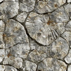 seamless Seamless 3D PBR Texture of Fossil-Rich Weathered Stone Wall in Neutral Tones texture 8k free download PBR