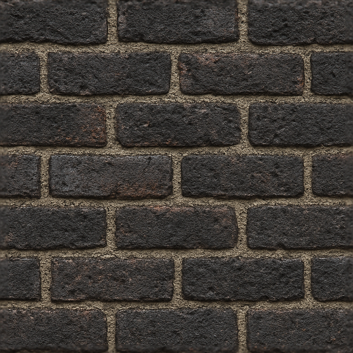 Burnt Brick Charred Rough Surface Industrial Wall seamless PBR texture preview