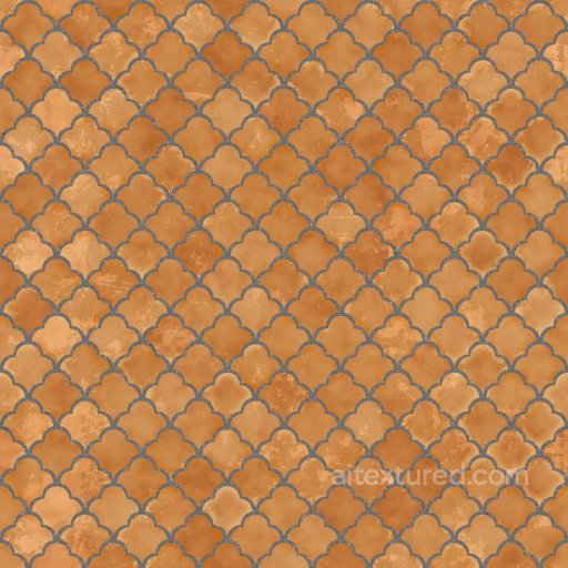 Fan Shaped Terracotta Tile Texture | Free PBR seamless Tile PBR texture