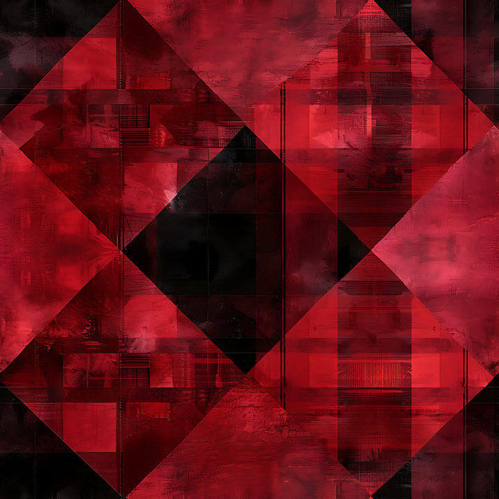 Red and Black Geometric Plaid Pattern seamless PBR texture preview