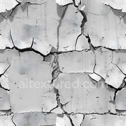 seamless Seamless 3D Cracked and Holed Plaster Wall PBR Texture with White and Gray Damaged Surface texture 8k free download PBR