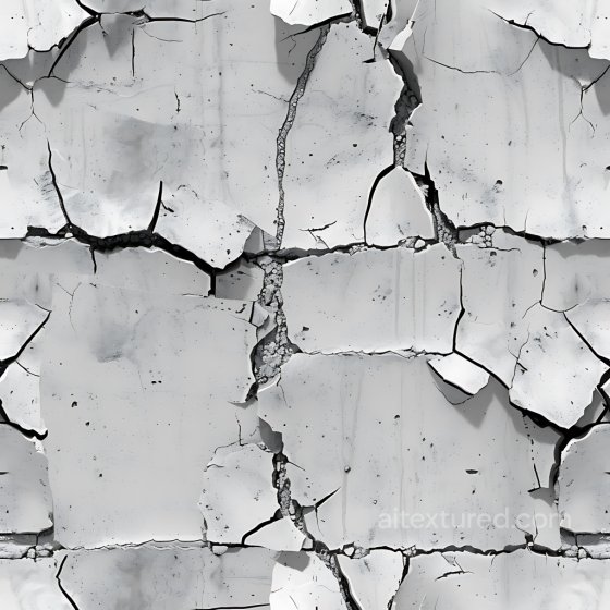 Cracked and Holed Plaster Wall PBR Texture with White and Gray Damaged Surface Cracked & Holes texture preview