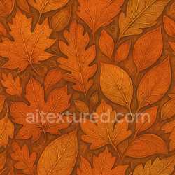 seamless Ornate Autumn Leaves Texture Seamless texture 8k free download PBR