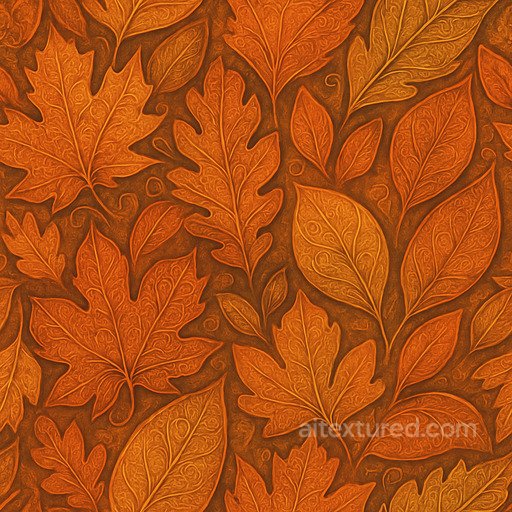 Ornate Autumn Leaves Seamless Texture seamless Foliage PBR texture