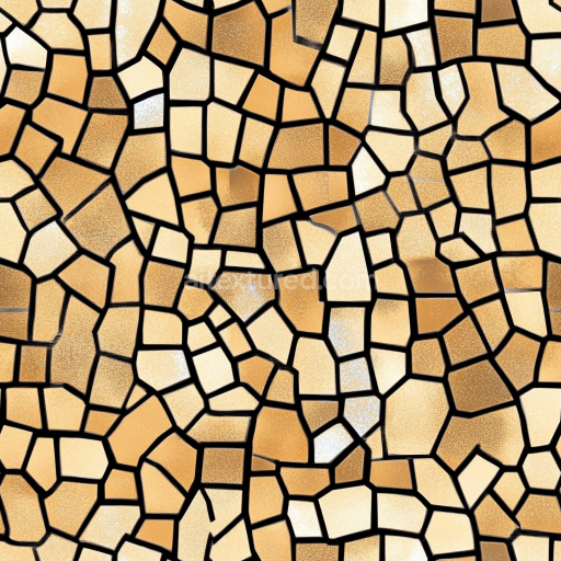 Seamless 3D PBR Mosaic Texture with Warm Beige Irregular Stone Chips texture preview
