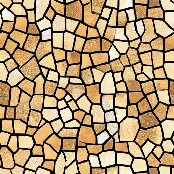 Mosaic with Warm Beige Irregular Stone Chips seamless PBR texture preview